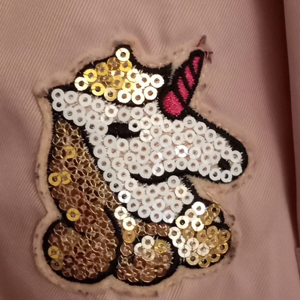 C&C California Girl's Baseball Jacket w/Sequin Patches Size 12